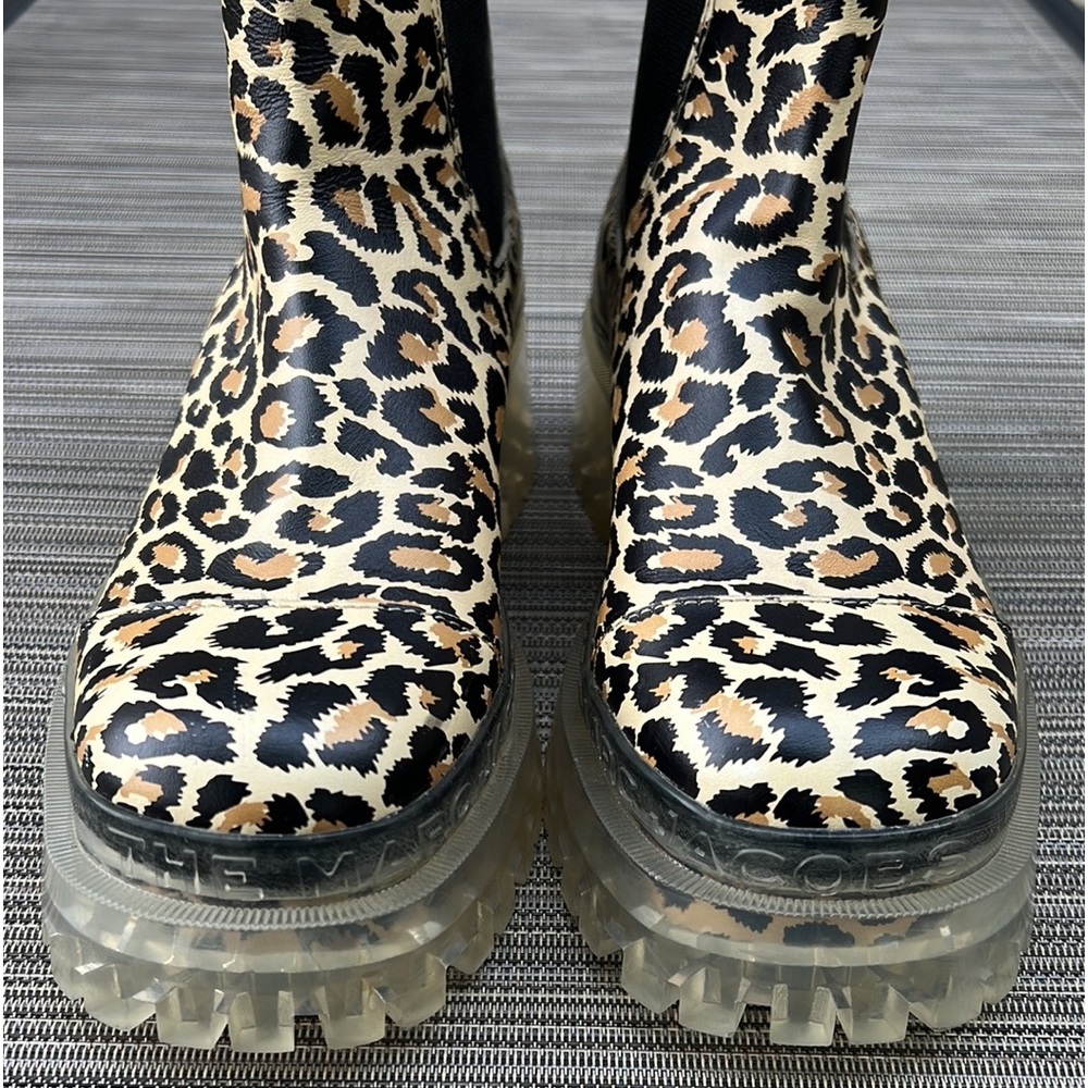 🎯Marc Jacobs The Stomper Boot Brown Black Leopard Multi EU37 US7 - Picture 3 of 14